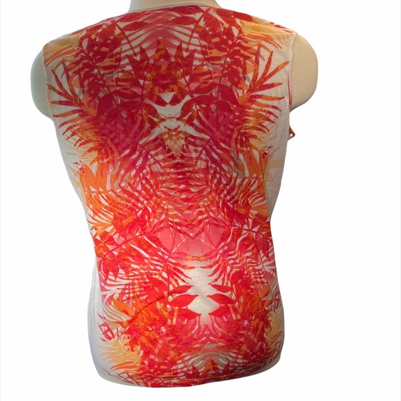 TanJay Orange/Pink Embellished Sleeveless Top Large EUC - Picture 2 of 5